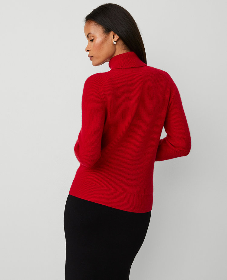 Cashmere Ribbed Turtleneck Sweater