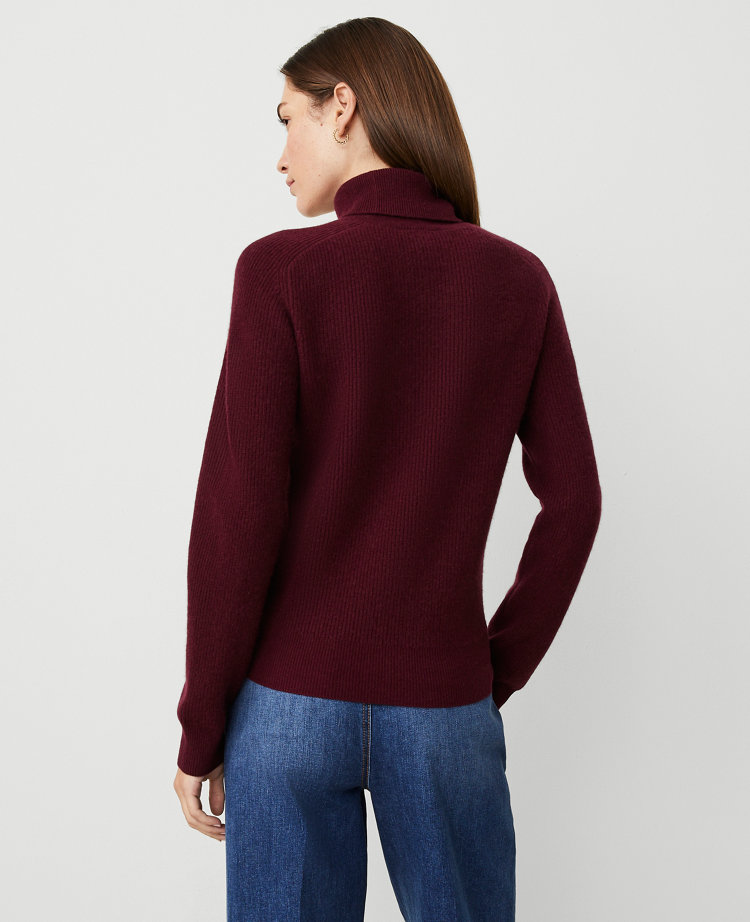 Cashmere Ribbed Turtleneck Sweater