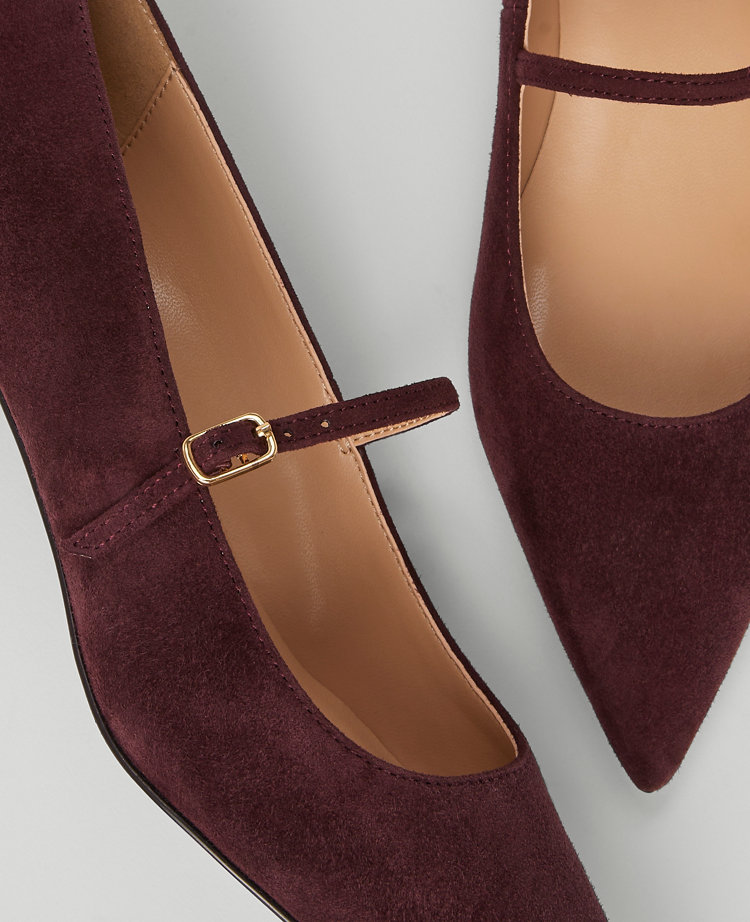 suede mary jane heels