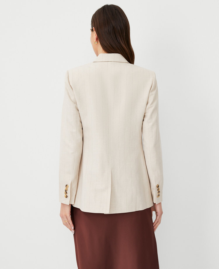 The Petite Belted Blazer in Crepe - Green Kalamata