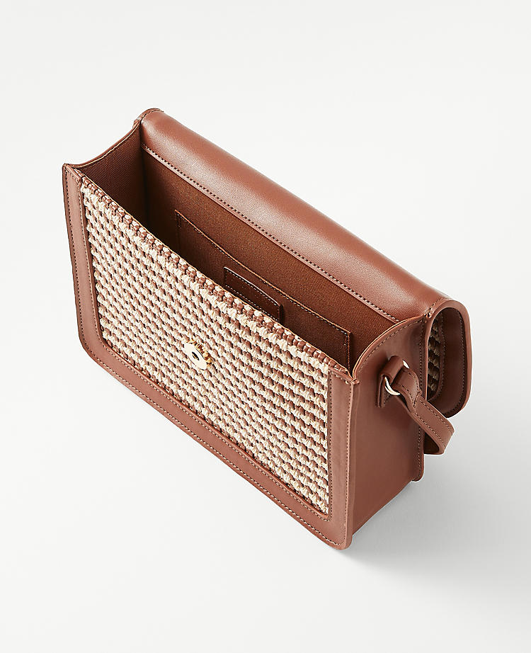 AT Weekend Chain Woven Leather Crossbody Bag