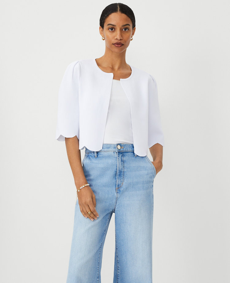 Women's White Petite Jackets and Blazers Ann Taylor