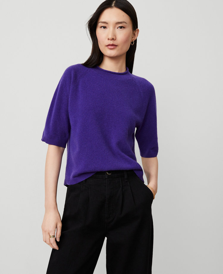 Cashmere Roll Neck Sweater Tee