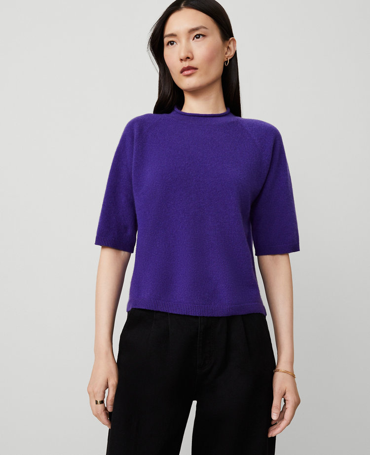 Cashmere Roll Neck Sweater Tee