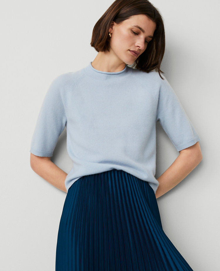 Cashmere Roll Neck Sweater Tee