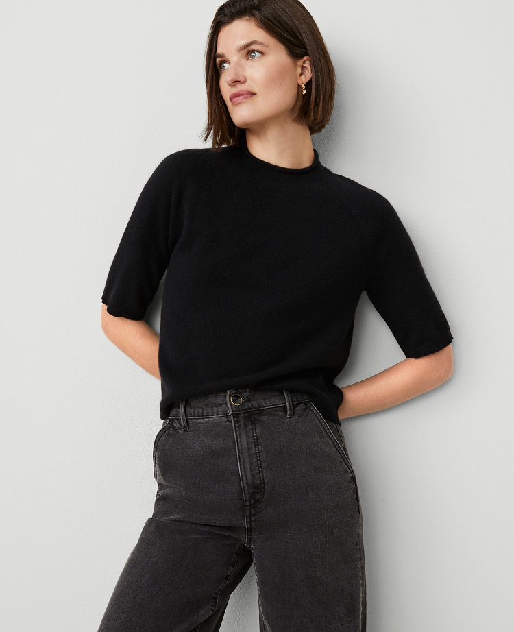 Cashmere Roll Neck Sweater Tee