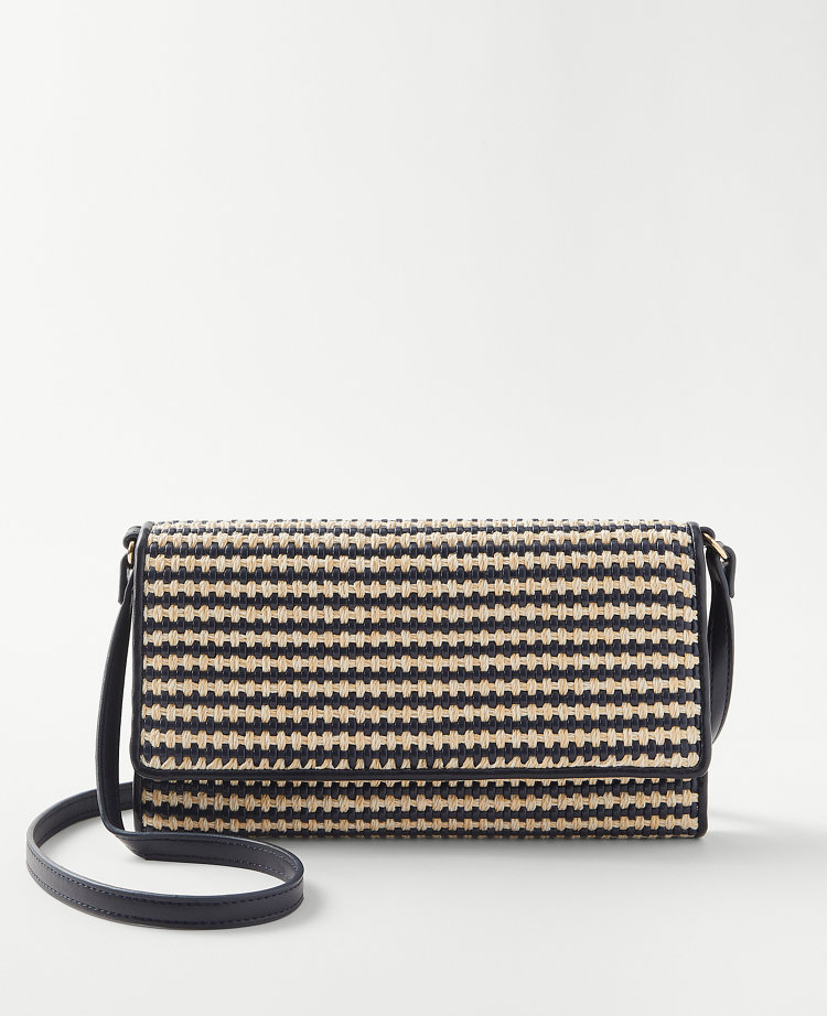 Ann Taylor AT Weekend Woven Leather Crossbody Bag