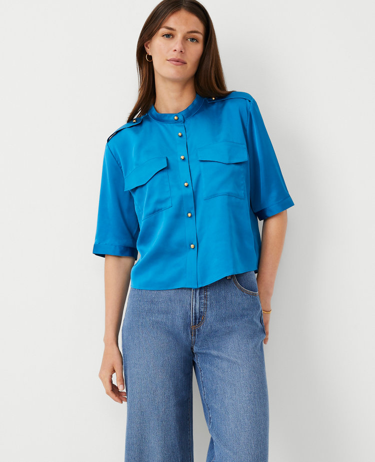 Ann Taylor Utility Pocket Shirt Women's