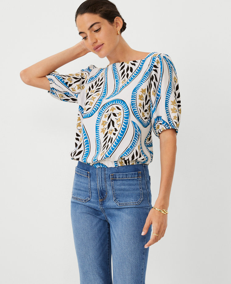 Floral Boatneck Top