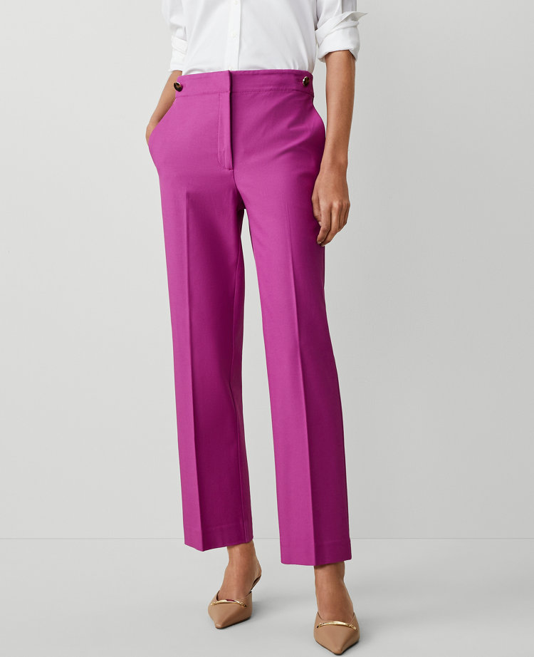 Ann Taylor The Petite Button Pencil Pant Twill