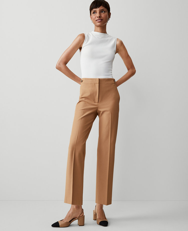 The Petite Button Pencil Pant in Twill