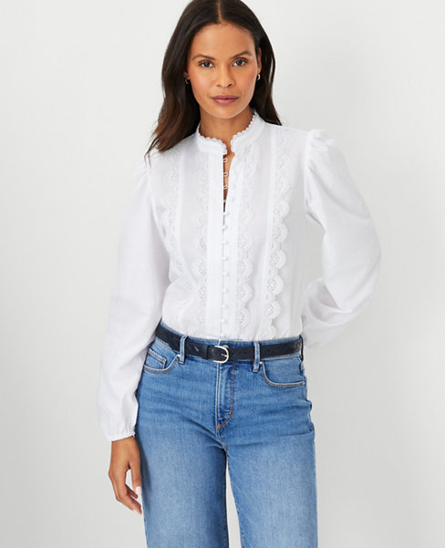 Scalloped Lace Trim Top