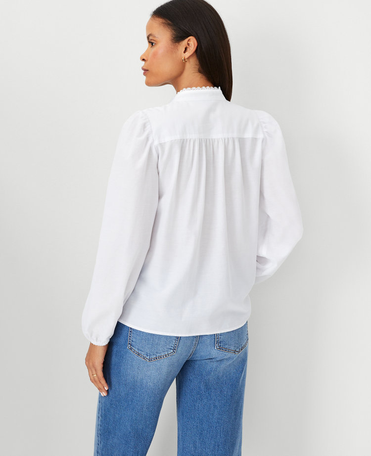 Scalloped Lace Trim Top