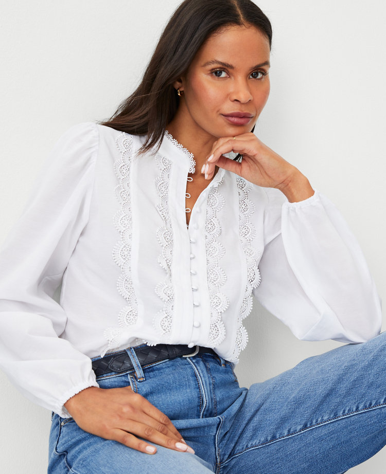 Scalloped Lace Trim Top