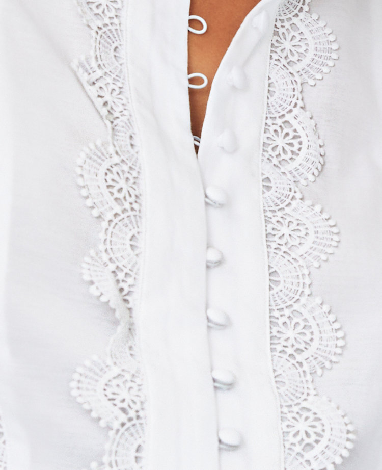 Scalloped Lace Trim Top