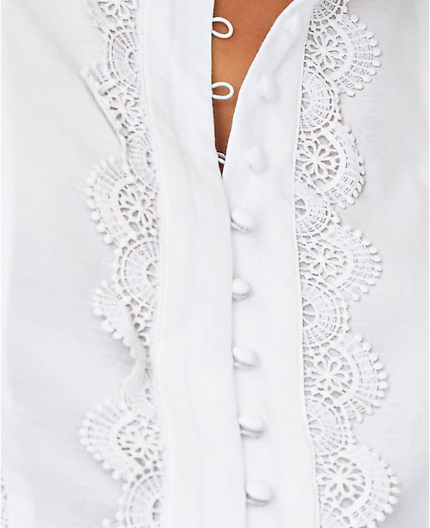 Scalloped Lace Trim Top