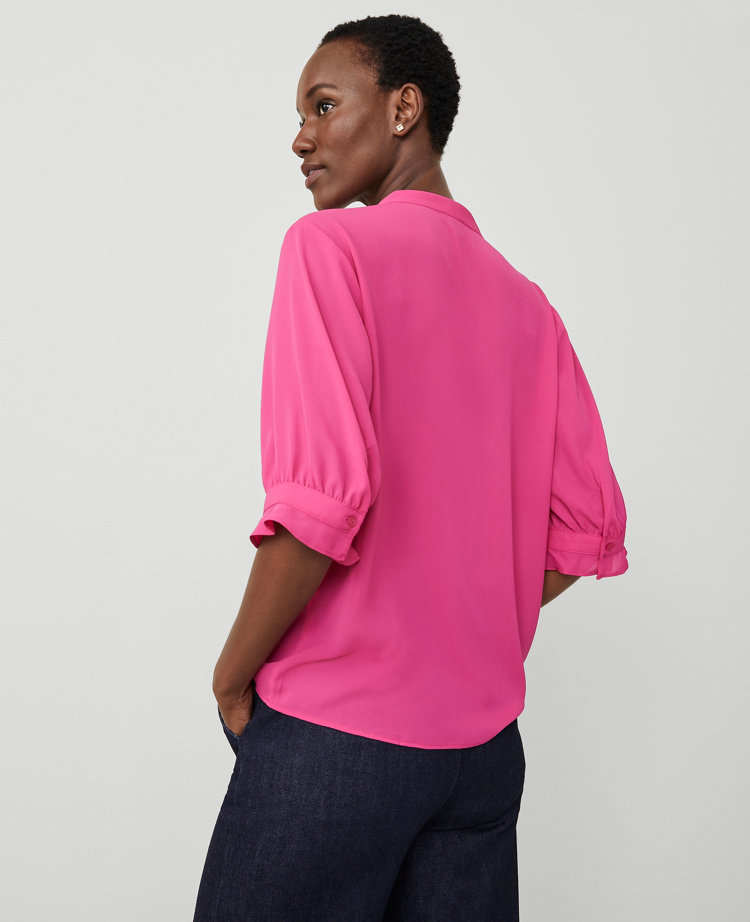 Petite Pleat Neck Popover