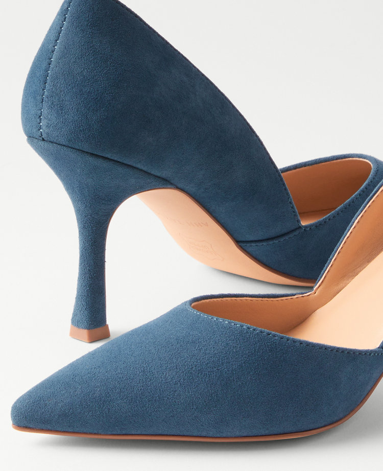 Ann Taylor New Azra Suede Pumps Underwater Teal Women's