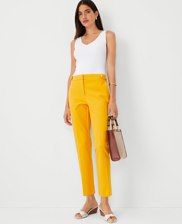 The Button Tab Mid Rise Eva Ankle Pant