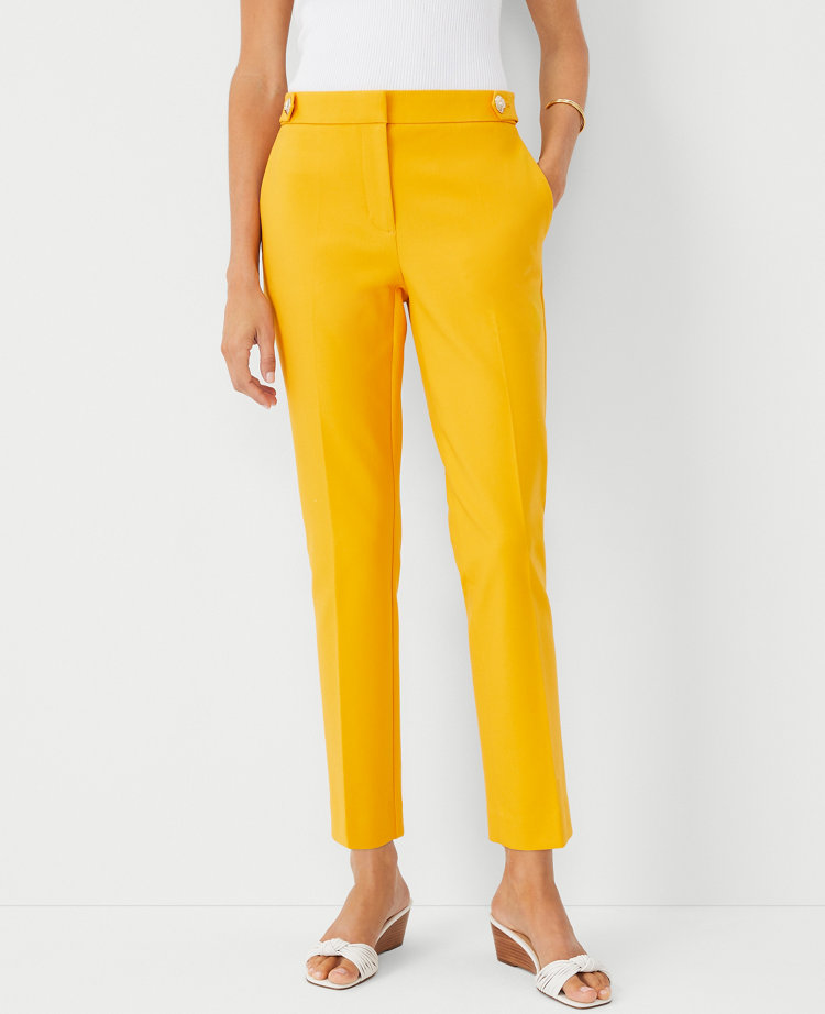 The Button Tab Mid Rise Eva Ankle Pant