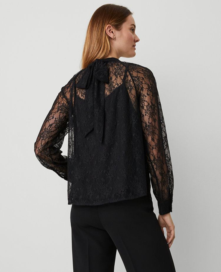 Lace Mock Neck Blouse