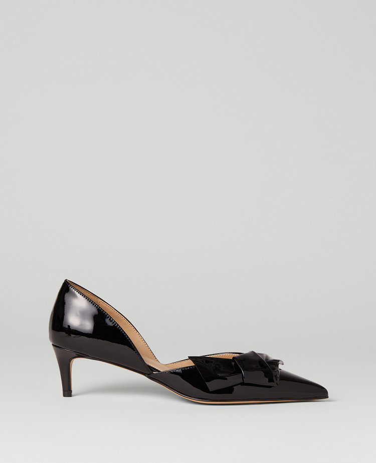 Ann Taylor Bow D'Orsay Patent Leather Pumps