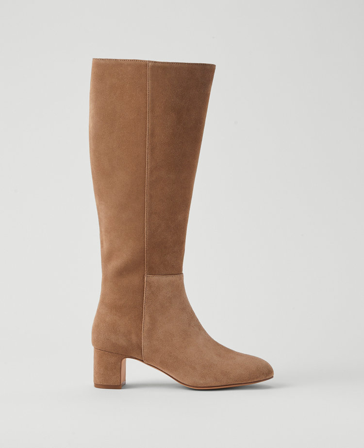 Ann Taylor Block Heel Suede Boot