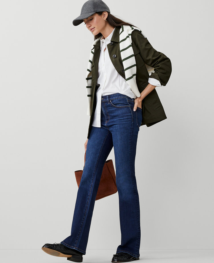 Petite Mid Rise Boot Jeans in Dark Vintage Wash