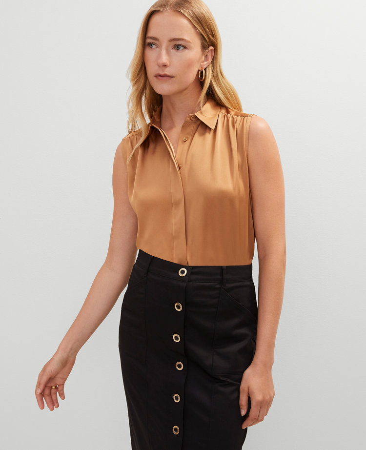 Shirred Sleeveless Shirt