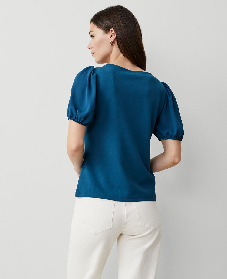 Puff Sleeve V-Neck Top