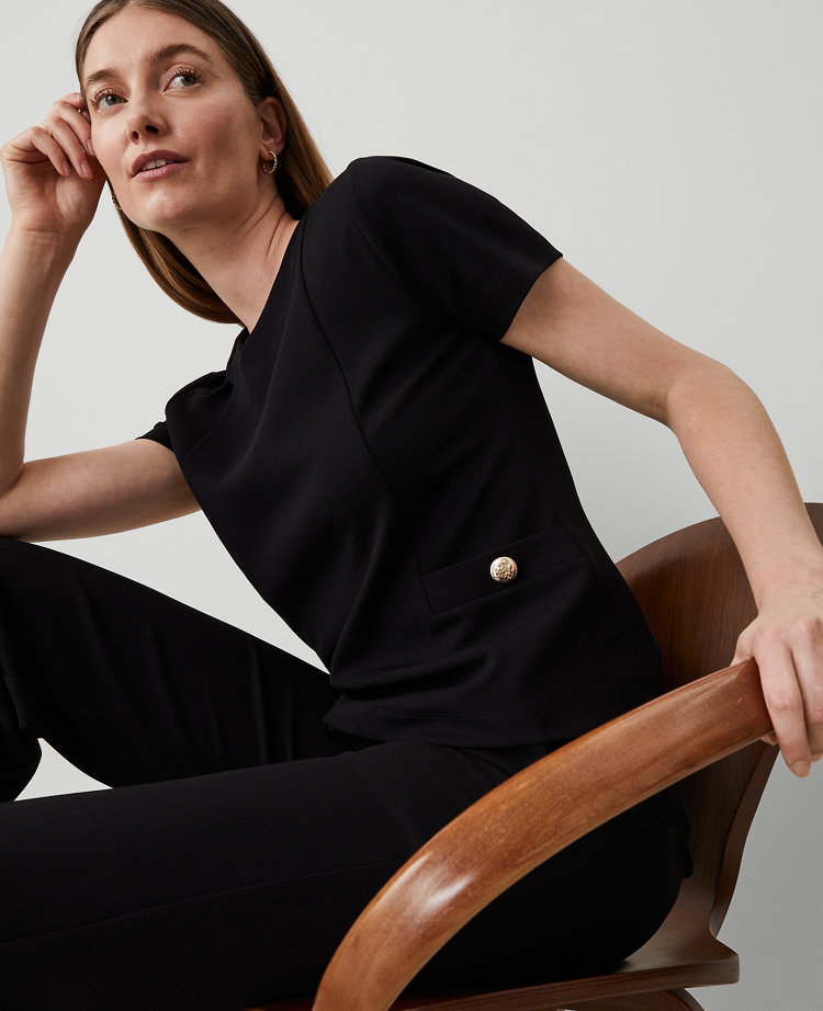 Star Button Trim Tee