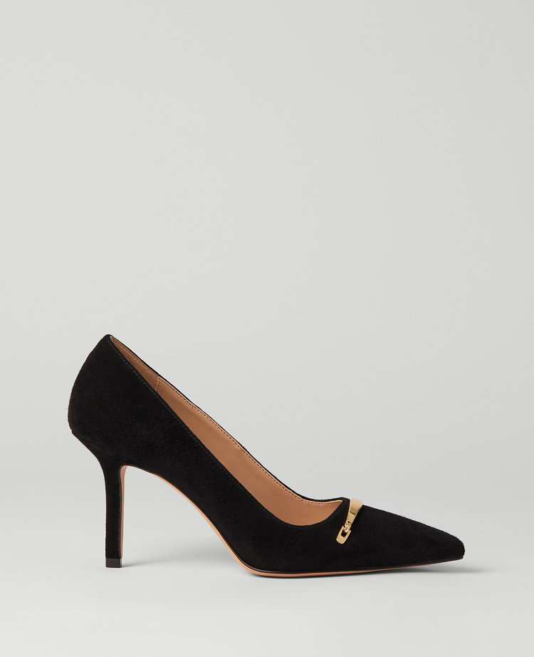 Ann Taylor Mae Chain Suede Pumps Women's