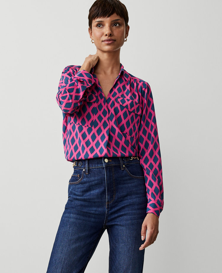 Ann Taylor Geo Camp Shirt