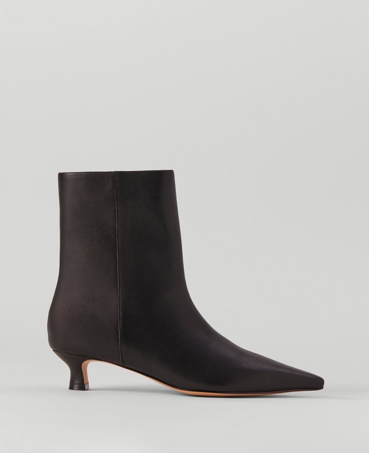 Pointy Toe Leather Bootie