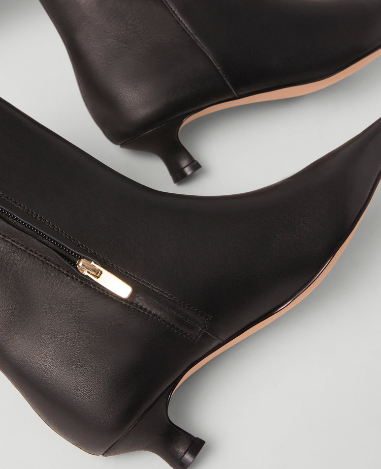 Pointy Toe Leather Bootie