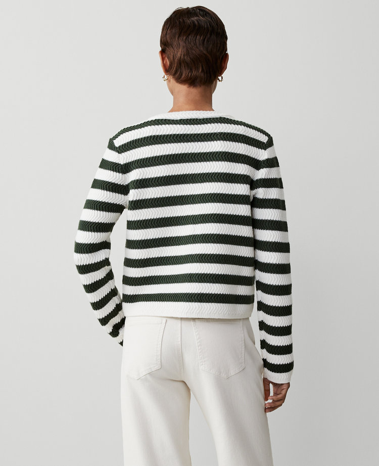 Petite Striped Stitched Jacket