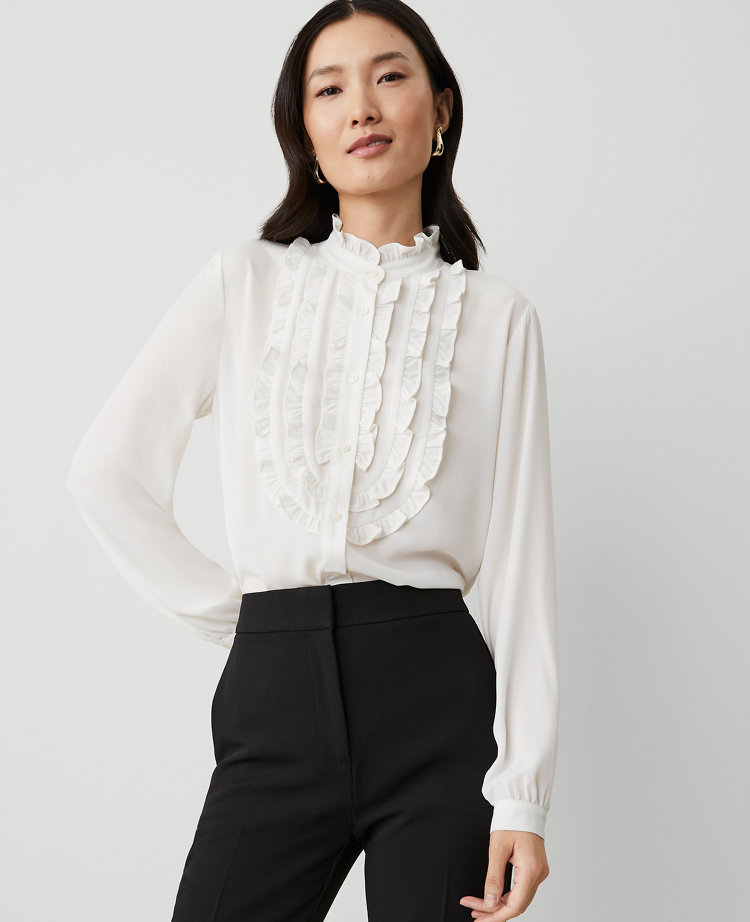 Tuxedo Ruffle Button Down Shirt carousel Product Image 1