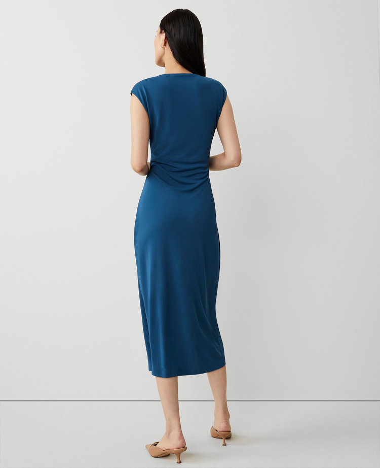Petite Knit Belted Column Maxi Dress