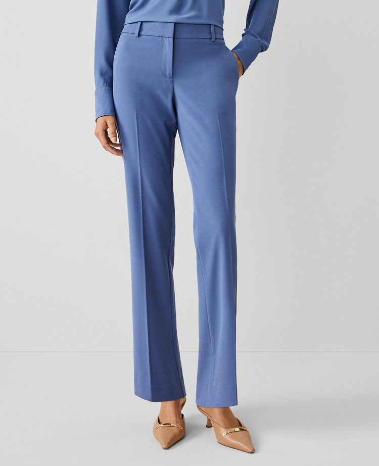 Ann Taylor The Petite Mid Rise Straight Pant Seasonless Stretch