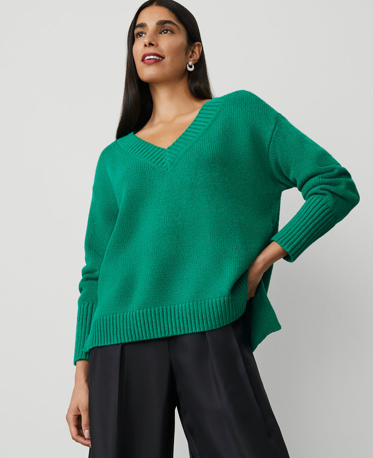 Oversized V-Neck Sweater carousel Product Image 1