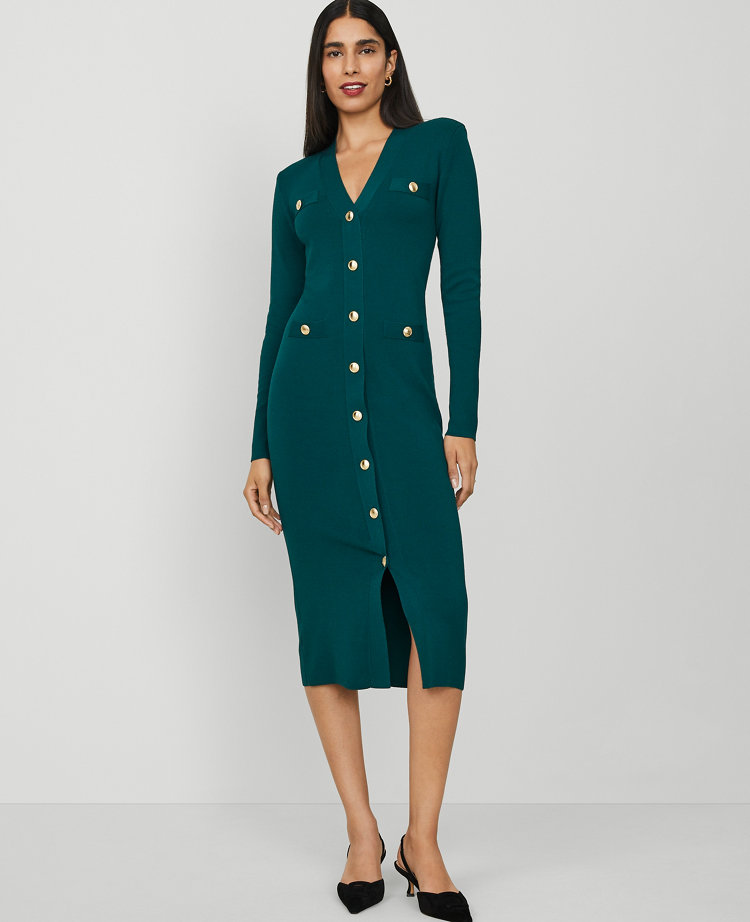 Warm Wishes Button Lace Sweater Dress