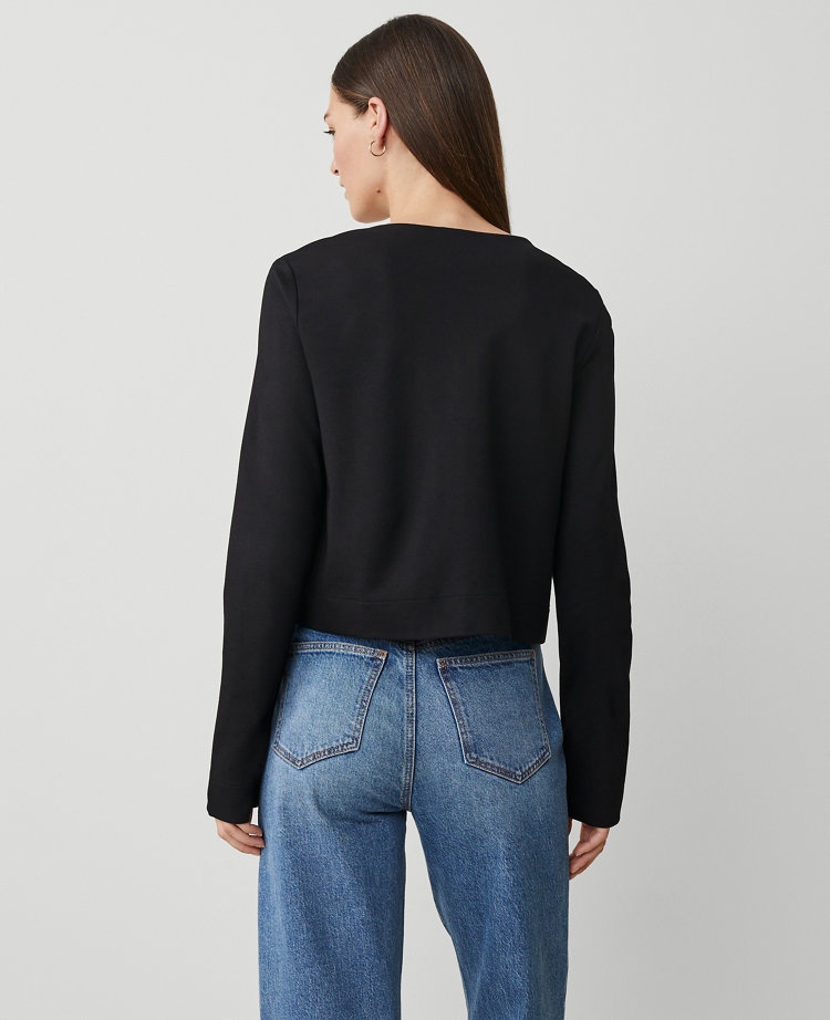 Crew Neck Jacket - Black