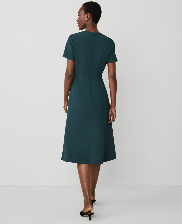 The Petite Flare Dress in Fluid Crepe