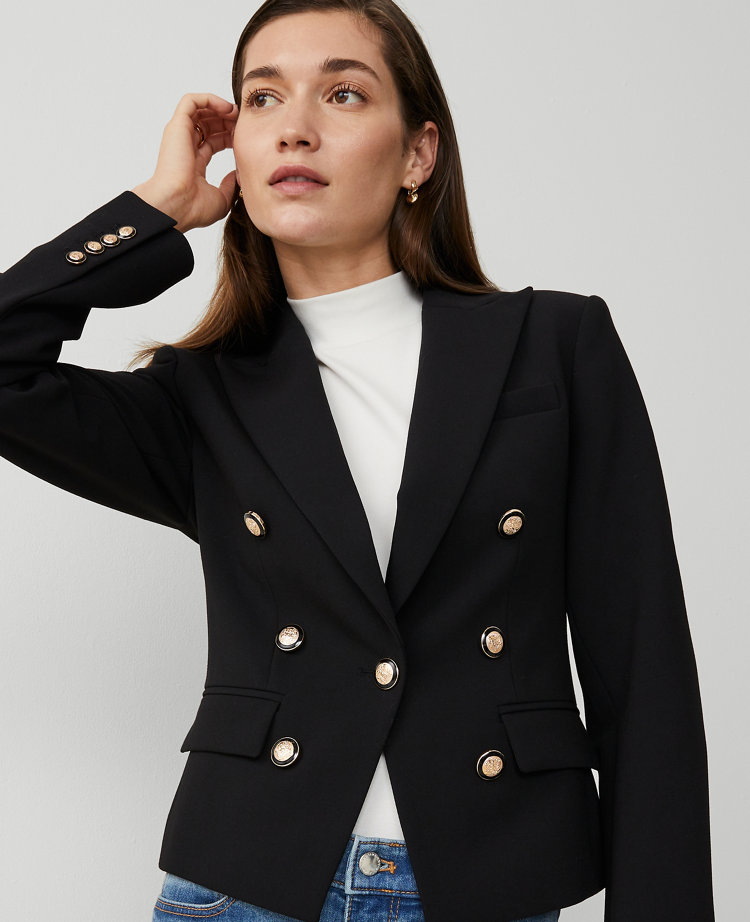 Petite Button Fitted Blazer carousel Product Image 1