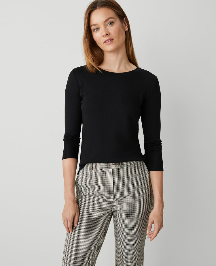 Ann Taylor Long Sleeve Crew Neck Top Women's