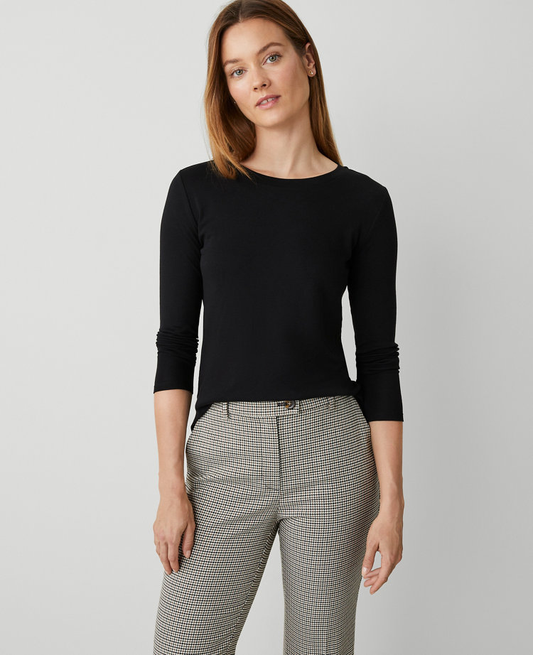 thumbnail image 2 of Ann Taylor The Perfect Sheer Modern Control Top Tights - Black, Medium (NWT) 2 of 5