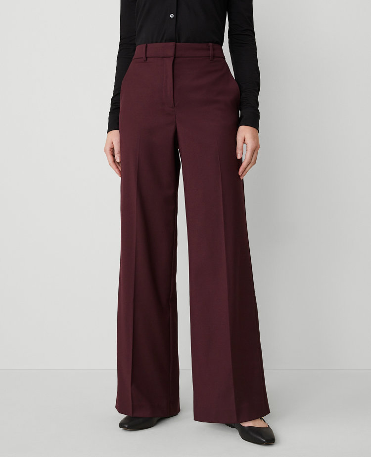 Ann Taylor The Perfect Wide Leg Pant Midnight Fig Women's