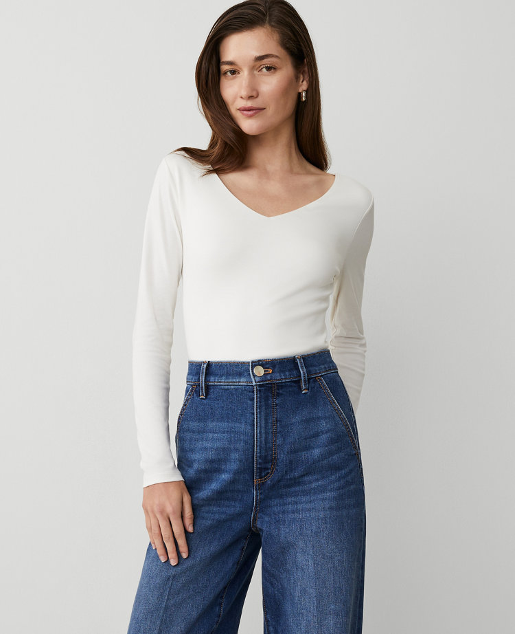 Wide V-Neck Top