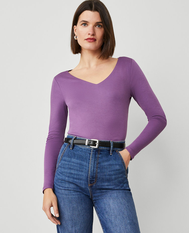 Wide V-Neck Top