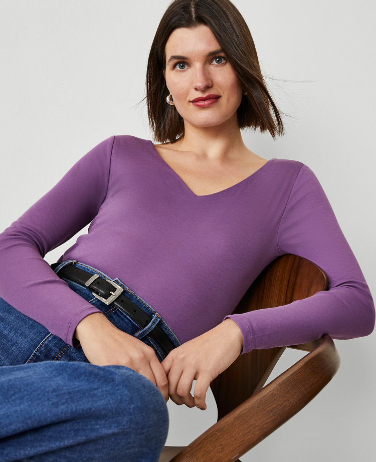 Wide V-Neck Top